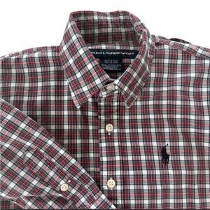 Ralph Lauren Women Red Plaid Long Sleeve Shirt